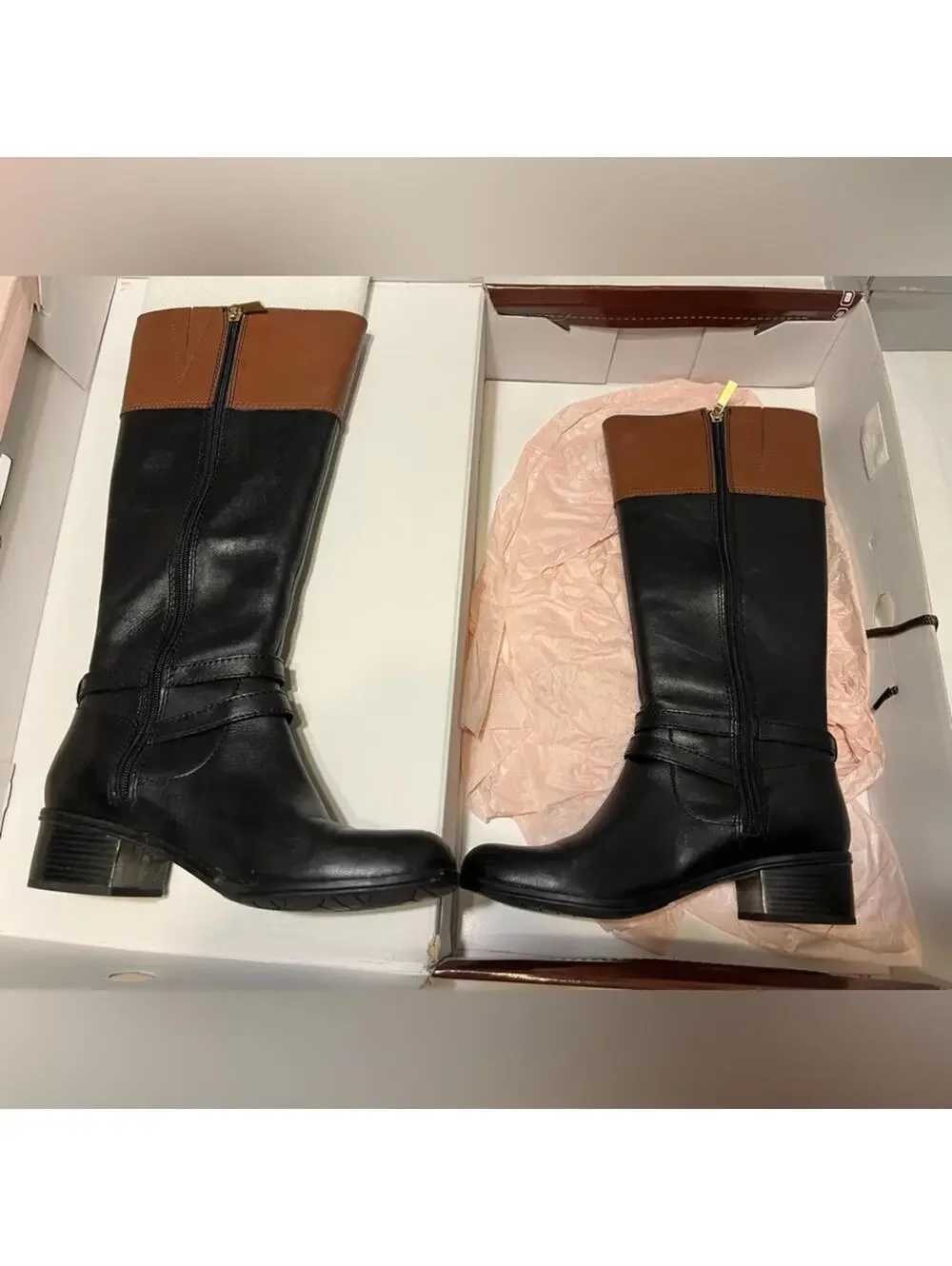 Black and Brown Women's Riding Boots